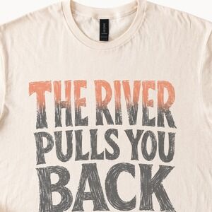 The River Pulls You Back Rust Orange Vintage Style Boho Tee